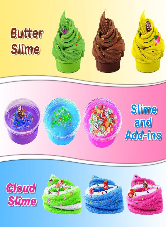 YOPINSAND Ice Cream DIY Slime Kit for Girls, Glimmer Crunchy, Confetti Slime Making Kit for Girls, Butter, Foam, Cloud Slime with Add-ins, Foam Balls, Charms, Party Favors Gift Toys for Kids 3-12 - Image 4